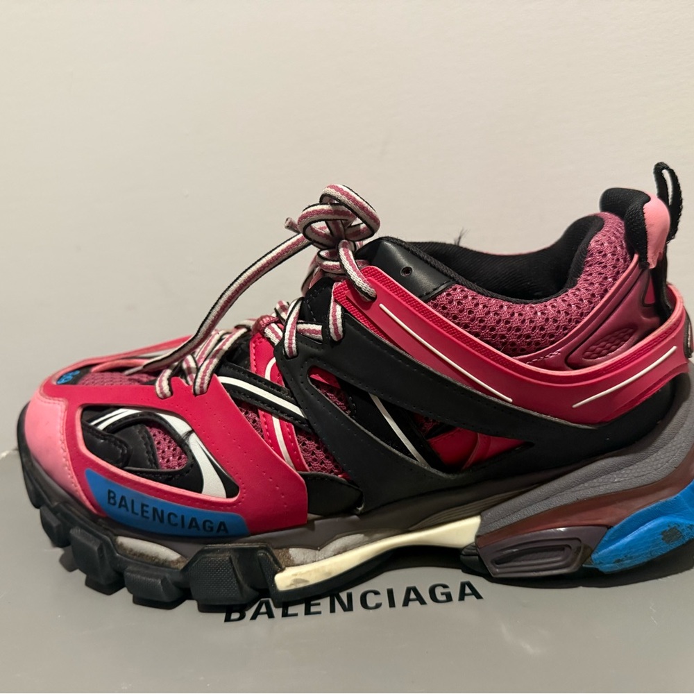 Balenciaga Red and Black Athletic Shoes